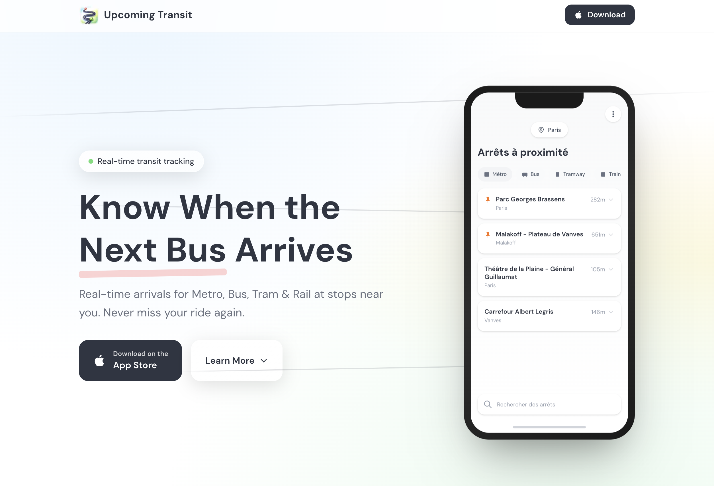Upcoming Transit screenshot